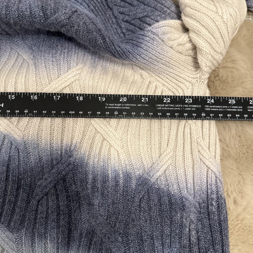 Purejill Blue Ivory Ombre Cable Knit Open Front Cardigan Sweater Small Runs Big - Picture 4 of 7